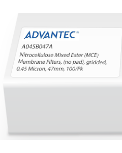 Nitrocellulose Mixed Ester (MCE) Membrane Filters, (no pad), gridded, 0.45 Micron, 47mm, 100/Pk