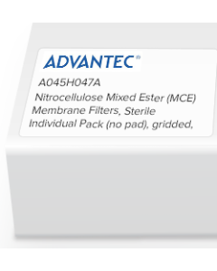 Nitrocellulose Mixed Ester (MCE) Membrane Filters, Advantec, Sterile Individual Pack (no pad), gridded, 0.45 Micron, 47mm, 100/Pk