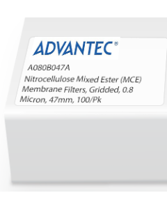 Nitrocellulose Mixed Ester (MCE) Membrane Filters, Gridded, 0.8 Micron, 47mm, 100/Pk