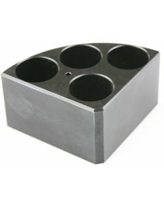 Black quarter reaction block, 4 holes 16ml reaction vessel 28mm dia x 43mm depth