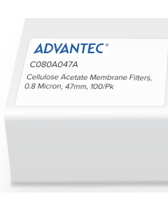 Cellulose Acetate Membrane Filters, 0.8 Micron, 47mm, 100/Pk
