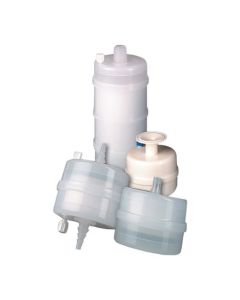 Nylon Membrane Capsule Filter, 0.1 Micron, 1/4"-1/2" Hose Barb Inlet&Outlet, EFA: 0.8sqft, OAL: 5.0in