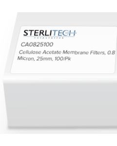Cellulose Acetate Membrane Filters, 0.8 Micron, 25mm, 100/Pk