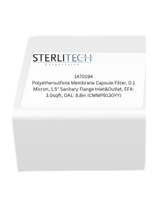 Polyethersulfone Membrane Capsule Filter, 0.1 Micron, 1.5" Sanitary Flange Inlet&Outlet, EFA: 3.0sqft, OAL: 8.8in (CMMP9130YY)