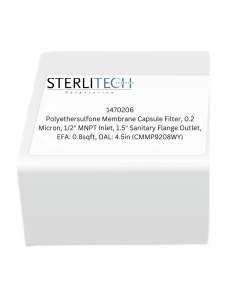 Polyethersulfone Membrane Capsule Filter, 0.2 Micron, 1/2" MNPT Inlet, 1.5" Sanitary Flange Outlet, EFA: 0.8sqft, OAL: 4.5in (CMMP9208WY)