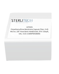 Polyethersulfone Membrane Capsule Filter, 0.45 Micron, 3/8" Hose Barb Inlet&Outlet, EFA: 0.8sqft, OAL: 4.0in (CMMP9408MM)