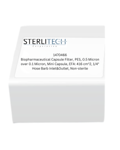 Biopharmaceutical Capsule Filter, PES, 0.5 Micron over 0.1 Micron, Mini Capsule, EFA: 416 cm^2, 1/4" Hose Barb Inlet&Outlet, Non-sterile