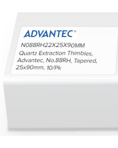 Quartz Thimbles-HT, Advantec, No.88RH, Tapered, 25 X 90mm OD, 10/Pk