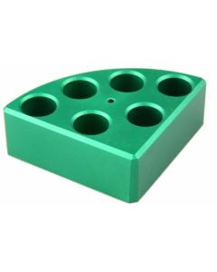 Green quarter reaction block, 6 holes 8ml reaction vessel 17.75mm dia x 26mm depth