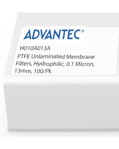 PTFE Unlaminated Membrane Filters, Hydrophilic, 0.1 Micron, 13mm, 100/Pk
