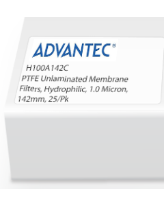 PTFE Unlaminated Membrane Filters, Hydrophilic, 1.0 Micron, 142mm, 25/Pk
