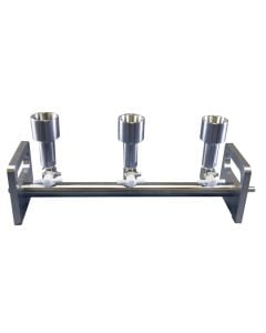 Stainless Steel Vacuum Manifold, 3-Position, Standard Cup, 2-Way Valve, KM3N