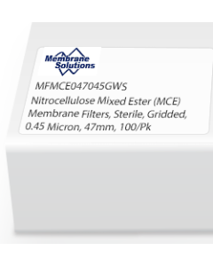 Nitrocellulose Mixed Ester (MCE) Membrane Filters, Sterile, Gridded, 0.45 Micron, 47mm, 100/Pk