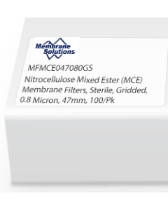 Nitrocellulose Mixed Ester (MCE) Membrane Filters, Sterile, Gridded, 0.8 Micron, 47mm, 100/Pk