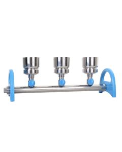 MultiVac 301-MB, 3-Branch Stainless Steel Manifold w/ Rocker SF funnel adaptor & 100 mL Rocker SF funnel (x3)