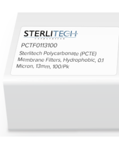 Polycarbonate (PCTE) Membrane Filters, PVP-Free, 0.1 Micron, 13mm, 100/Pk