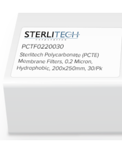 Polycarbonate (PCTE) Membrane Filters, PVP-Free, 0.2 Micron, 200 x 250mm, 30/Pk