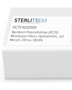 Polycarbonate (PCTE) Membrane Filters, PVP-Free, 3.0 Micron, 25mm, 100/Pk
