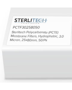 Polycarbonate (PCTE) Membrane Filters, PVP-Free, 3.0 Micron, 25 x 80mm, 50/Pk