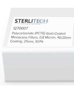 Polycarbonate (PCTG) Gold-Coated Membrane Filters, 0.8 Micron, 40/20nm Coating, 25mm, 10/Pk