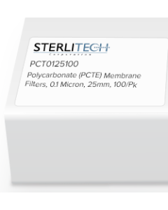 Polycarbonate (PCTE) Membrane Filters, 0.1 Micron, 25mm, 100/Pk