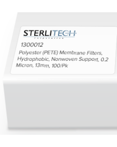 Polyester (PETE) Membrane Filters, Hydrophobic, Nonwoven Support, 0.2 Micron, 13mm, 100/Pk