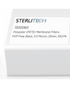 Polyester (PETE) Membrane Filters, PVP-Free, Black, 3.0 Micron, 25mm, 100/Pk