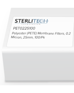 Polyester (PETE) Membrane Filters, 0.2 Micron, 25mm, 100/Pk