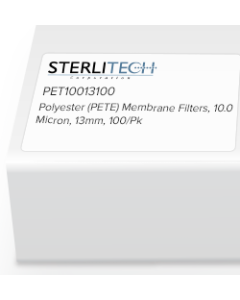 Polyester (PETE) Membrane Filters, 10.0 Micron, 13mm, 100/Pk