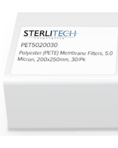 Polyester (PETE) Membrane Filters, 5.0 Micron, 200 x 250mm, 30/Pk