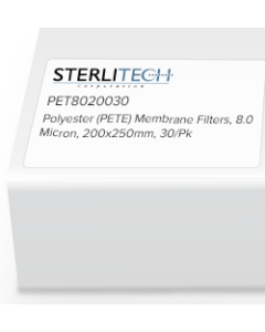 Polyester (PETE) Membrane Filters, 8.0 Micron, 200 x 250mm, 30/Pk