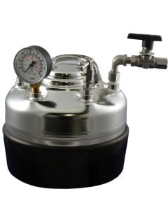 1-Gal 316SS Pressure Vessel (includes: pressure gauge, safety relief valve, hose barb connectors