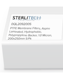 PTFE Membrane Filters, Aspire Laminated, Hydrophobic, Polypropylene Backer, 1.0 Micron, 200 x 300mm, 5/Pk