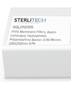 PTFE Membrane Filters, Aspire Laminated, Hydrophobic, Polypropylene Backer, 0.45 Micron, 200 x 250mm 5/Pk