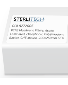 PTFE Membrane Filters, Aspire Laminated, Oleophobic, Polypropylene Backer, 0.45 Micron, 200 x 250mm 5/Pk