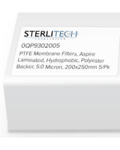 PTFE Membrane Filters, Aspire Laminated, Hydrophobic, Polyester Backer, 5.0 Micron, 200 x 300mm, 5/Pk