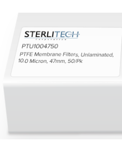 PTFE Unlaminated Membrane Filters, 10.0 micron, 47mm, 50/Pk