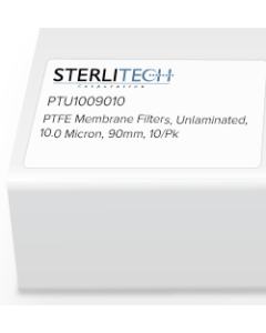 PTFE Unlaminated Membrane Filters, 10.0 Micron, 90mm, 10/Pk