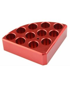 Red quarter reaction block, 11 holes 4 ml reaction vessel 15.2mm dia x 20mm depth