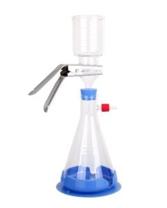 VF6, Glass Filtration Set, includes 300mL/47mm Glass Filter Holder, No. 8 Stopper, 1000mL Receiver Flask, and Silicone Fixing Sucker