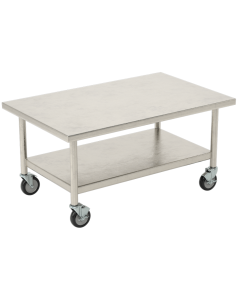Stainless Steel Table for Benchtop Systems, 24" Height, 4x Locking Swivel Casters, 750lb Capacity