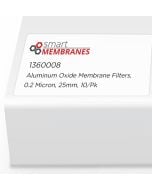 Aluminum Oxide Membrane Filters, 0.2 Micron, 25mm, 10/pk