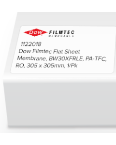 Dow Filmtec Flat Sheet Membrane, BW30XFRLE, PA-TFC, RO, 305 x 305mm, 1/Pk