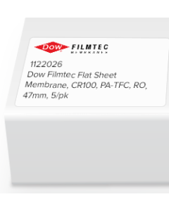 Dow Filmtec Flat Sheet Membrane, CR100, PA-TFC, RO, 47mm, 5/pk