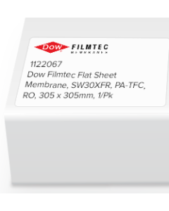Dow Filmtec Flat Sheet Membrane, SW30XFR, PA-TFC, RO, 305 x 305mm, 1/Pk