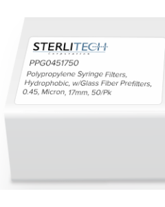 Polypropylene Syringe Filters, Hydrophobic, with Prefilter, Cameo, 0.45 Micron, 17mm, 50/pk