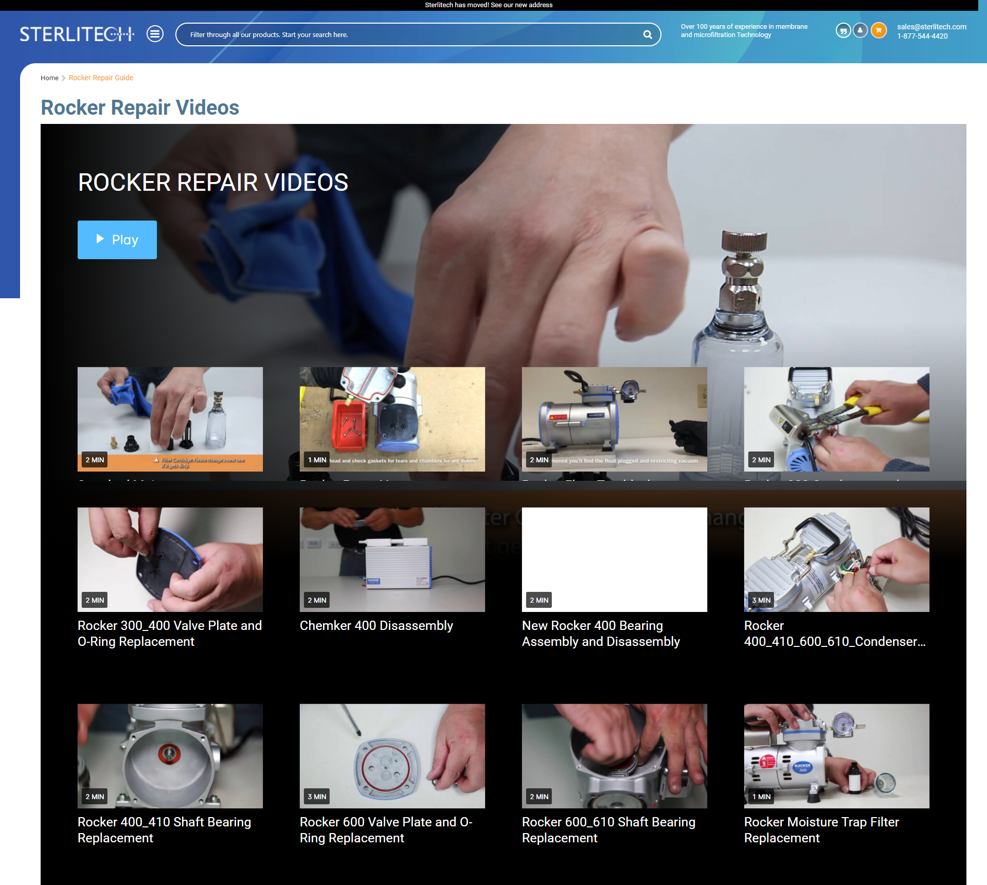 SterliTech Tip: Rocker Products New Video Channel Makes Maintenance and Repairs Easy